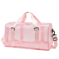 Sac de voyage transparent approuvé pour les stades, vert fluo, en maille PVC, sac de sport et de gym, sac de voyage portable pour la nuit
