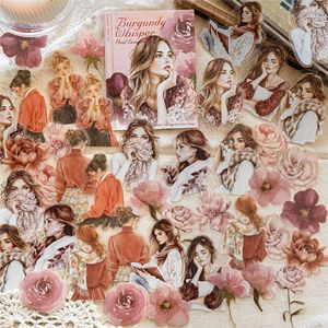 Paquete de 40 Hojas de Pegatinas PET, Encuentros Florales, Materiales Retro para Personajes, Decoraciones Hechas a Mano, <span class=keywords><strong>Arte</strong></span> de <span class=keywords><strong>Collage</strong></span> Gukka - Product Image 4