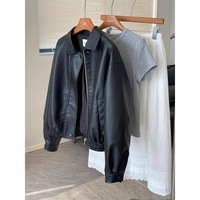 Veste vintage noire de qualité supérieure pour femmes, en similicuir PU, manteau personnalisé, vêtements d'extérieur pour l'hiver, usage quotidien