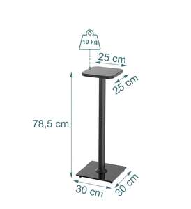 Supports d'enceintes en gros, lot de 2, capacité jusqu'à 10 kg, 78,5 x 30 x 30 cm, métal et verre, noir, pour son surround - Product Image 2