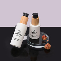 Tapa de Bambú para Botella, Personalizable con Serigrafía de Logotipo, Botellas de Vidrio Blanco Mate de 30 ml