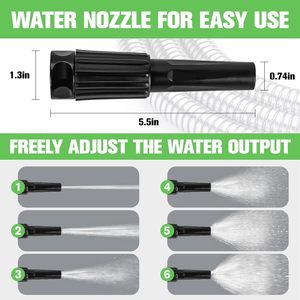 Stainless Steel Garden Hose With 8 Function Water Gun <b>Set</b> For Car Wash And Watering Flowers - Product Image 5
