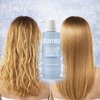 Après-shampoing hydratant et lissant au complexe collagène et kératine, sans sulfate, pour cheveux secs et abîmés, vente en gros, usine OEM