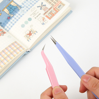 Pince à épiler Mr.Paper antistatique de forme irrégulière couleur bonbon, outil créatif en acier inoxydable haute élasticité pour scrapbooking et autocollants