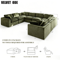 Nouvel Arrivage Ensemble de Canapés Modulables Deep Comfort Cloud, Canapé-Lit Compressé, Mobilier de Salon Moderne en Velours de Luxe