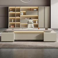 Bureau de mobilier de direction haut de gamme LR-BD-026 Bureau de direction au design de luxe pour une utilisation par le directeur général dans un immeuble de bureaux