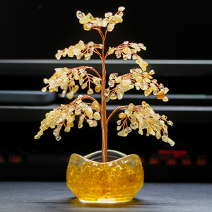 Rose Quartz <b>Crystal</b> <b>Tree</b> Ornament Pink Floral Home Decoration Gift Craft Decorative Plant - Product Image 3