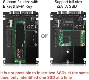 อะแดปเตอร์ MSATA เป็น B Key M.2 SSD การ์ด NGFF USB Converter สำหรับ MSATA+M.2 2 in 1 HDD Riser M.2 NGFF หรืออะแดปเตอร์ MSATA เป็น SATA 3.0 - Product Image 2