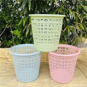 Storage <b>Baskets</b> Plastic Round Hollowed Out <b>Stackable</b> For Home Office Bathroom Storage Organizing Mixed Colors 29cm Diameter - Product Image 1