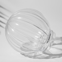 Globe de lampe en verre côtelé en forme de citrouille, filetage à vis, éclairage intérieur, couvercle en verre, couleur personnalisée