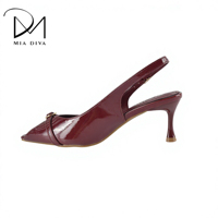 Escarpins MIA DIVA pour femme en PU métallisé à bout ouvert avec bride à boucle et talon fin rehaussant la silhouette, idéaux pour les tenues de mariage.