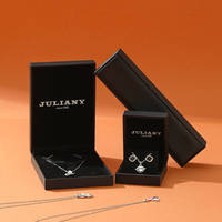 Boîte à bijoux noire personnalisée A1 avec étui pour collier, boîte pour bracelet, petit coffret, insert noir, emballage bijoux