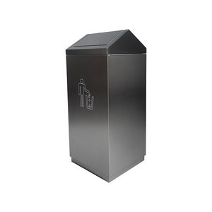 Cubo de basura de acero inoxidable hecho a medida, con forma de techo, engrosado, de gran tamaño, gran capacidad, con tapa basculante, adecuado para - Product Image 2