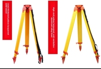 Piezas y Accesorios para Trípode de Instrumentos de Topografía, Madera/Aleación de Aluminio Reforzada Pintada de Amarillo, 4 Piezas/Paquete