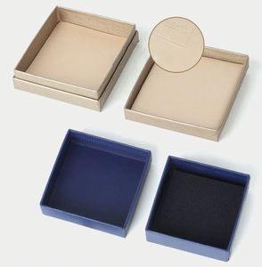Exquisite Specialty Texture Lid and Base Gold Faux Leather Cardboard Leatherette <b>Paper</b> Ring Jewelry Gift Box - Product Image 4