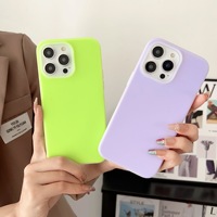 Vente directe d'usine, coque de téléphone en silicone liquide de style gelée, finition mate, antichoc pour iPhone 14 Pro Max/15, protection intégrale