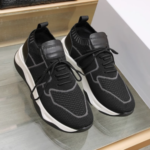 2025รองเท้ากีฬาผู้ชายแบบลำลองรองเท้าถักแบบแบนสวมใส่สบายระบายอากาศได้ดีหนังแท้สไตล์ยุโรปทันสมัย - Product Image 2