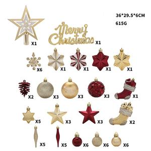 Рождественские украшения красный и золотой набор рождественских шаров дерево топ звезда подвесное украшение Рождественская елка украшение кулон - Product Image 2