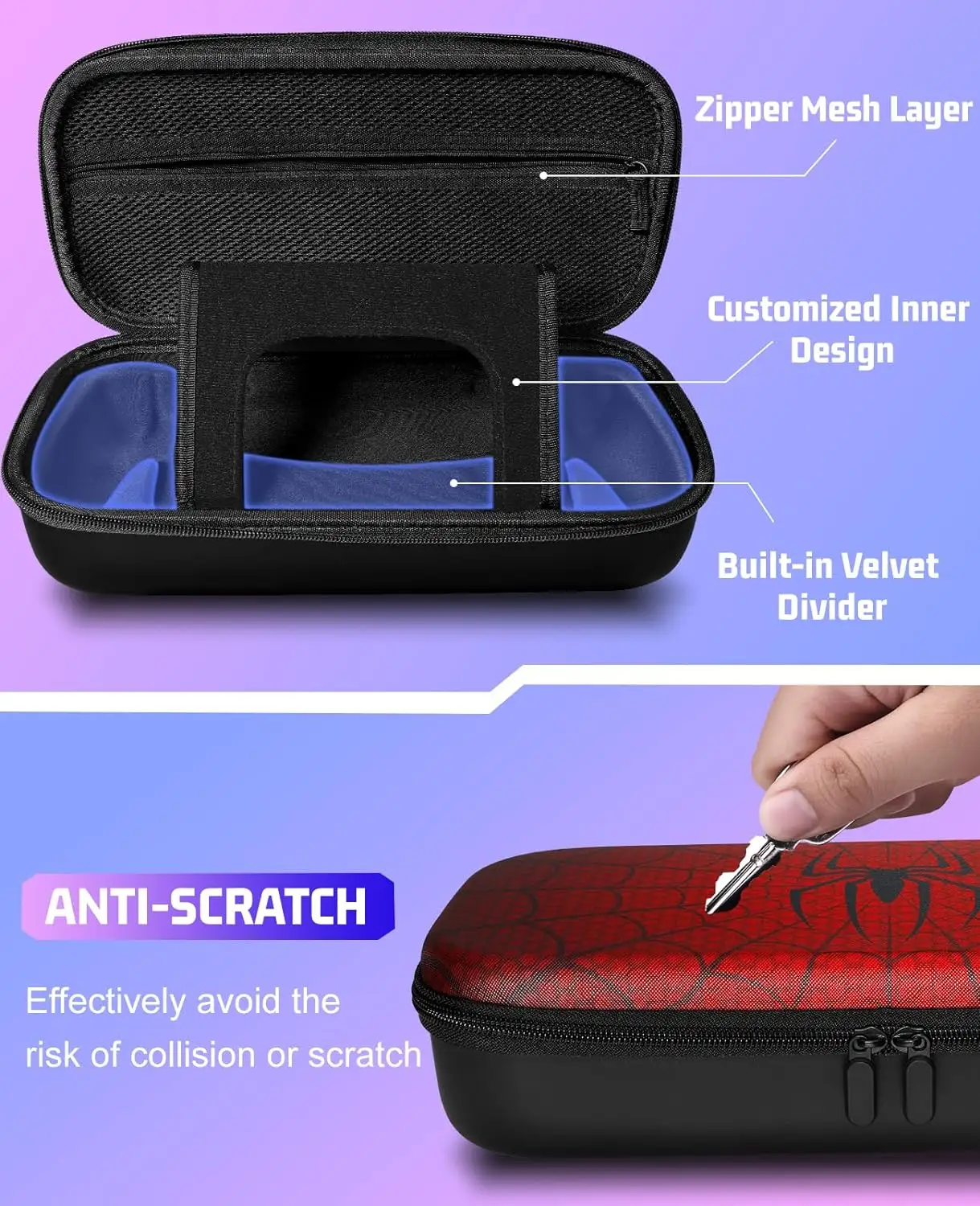 보호 하드 쉘 멋진 거미 남자 소년 게이머 게임 콘솔 액세서리 PS 포털에 대한 보호 휴대용 보관 가방