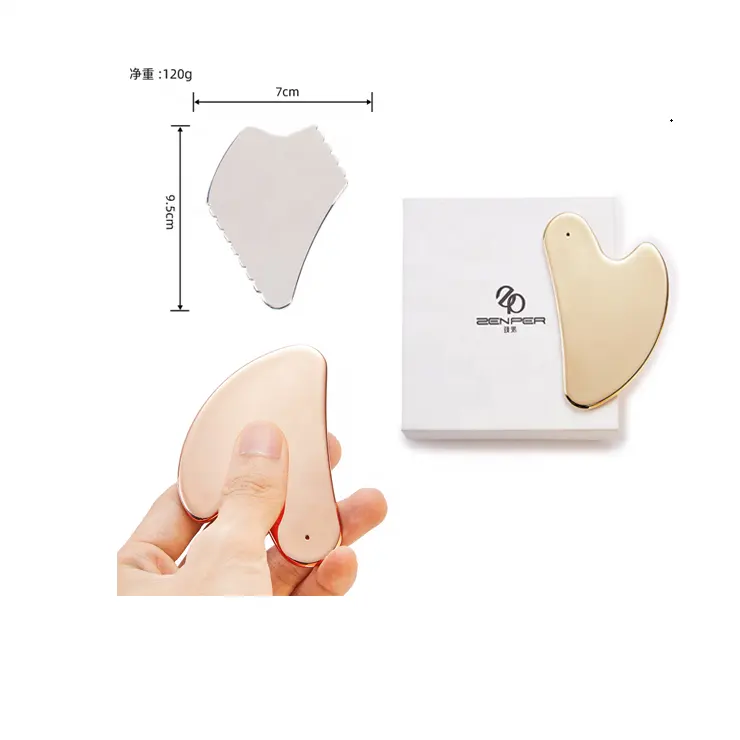 Custom Stainless Steel Gua Sha Scraping Massage Tool,Guasha Tool with Tooth Edge,Facial Body Gua Sha Tool with Travel Pouch