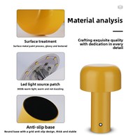 Lampe de table décorative moderne minimaliste en forme de champignon avec charge sans fil, lumière chaude 3000K, commande tactile pour chambre, bar, chevet