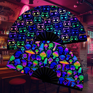 Nuevo Diseño Abanico de Mano Grande Plegable con Luces Decorativas, Abanicos de Papel con Flash para Fiesta IFAN-255, Abanicos Grandes para Fiesta, Abanicos Clark, Abanicos Gay - Product Image 4