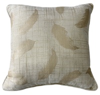 Housse de coussin décorative en jacquard métallique à motif plume, taie d'oreiller décorative pour la maison, 45x45cm 18x18inch