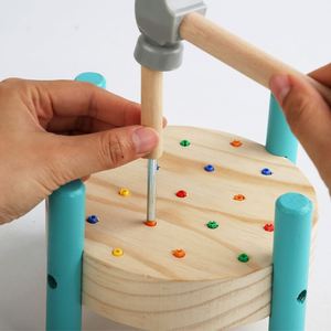 Puzzle en bois pour tout-petits, jeu d'association, cadeau pour enfants, établi de travail, jouet de clouage et de martelage - Product Image 2