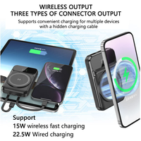 MIABOO UH30C, nouvelle batterie externe 3-en-1 avec câbles intégrés, charge sans fil 15W, charge rapide PD 22.5W, 10000mAh, type-C, pour iPhone 16