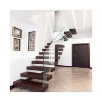 PRIMA Garde-corps moderne en bois, acier inoxydable et verre réglable pour escalier extérieur, balcon, terrasse, villa, hôtel – Résistant à l'eau et à la rouille