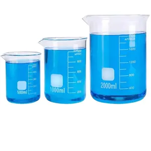 บีกเกอร์แก้วทรงเตี้ย บอโรซิลิเกต สำหรับวัดปริมาตร ขนาด 10 มล. 50 มล. 100 มล. 250 มล. สำหรับห้องปฏิบัติการ - Product Image 1