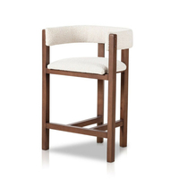 Chaise de bar moderne en bouclette, chaise de comptoir rembourrée de luxe, vente en gros pour usage commercial.