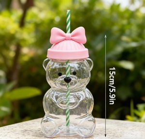 Vaso de Vidrio con Forma de Oso, Lindo Diseño de Dibujos Animados para Café, Jugos, Té y Leche, Diseño Clásico G25-762 - Product Image 2