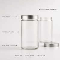 Food Grade 280ml 380ml Chili Sauce Jam Glass Jar with Deep Metal Lid