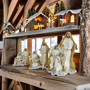 Figura Decorativa de la Sagrada Familia de 9 Pulgadas, Hecha a Mano, de Poliresina, Pintada a Mano, Duradera, Personalizable - Product Image 6