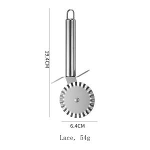 ピザカッターフードグレード430ステンレススチールラウンドハンドル付きシングルダブルホイールナイフ - Product Image 6