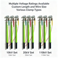 Ensemble de mise à la terre télescopique portable en cuivre Langshuo 0,4 kV-220 kV, câble de mise à la terre et tige isolante pour l'entretien électrique