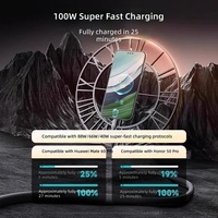 Kabel Pengisi Daya 100W Super Cepat PD Tipe-C dengan Desain Anyaman Berinfus Tungsten untuk Ponsel