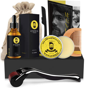 Cuidado del cabello facial profesional todo en uno crecimiento de la barba Kit de suero de aceite alisador de barba Kit de aseo para hombres cuidado diario - Product Image 2