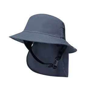 UPF50+ Breathable Anti-UV Adjustable Strap Buckle Detachable Neck Cover Hiking Fishing Swim Bucket Cap Surf Hat