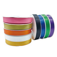 Pita Kain Solid Warna Polos Gulungan Pabrik 20mm 30mm 50mm Ukuran Kustom 100 Yard Pita Pembungkus Kado untuk Dekorasi Pesta Bunga