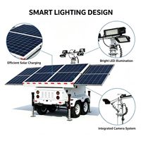 Remorque de caméra solaire mobile HD, caméras de vidéosurveillance étanches et antirouille, générateur solaire automatique 4*455W