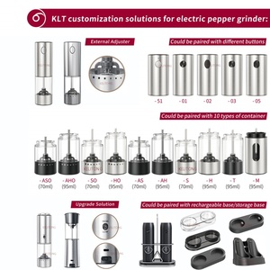 Custom Logo Salt and <b>Pepper</b> <b>Grinder</b> Gift Set Stainless Steel Usb Rechargeable Electric Salt And <b>Pepper</b> Mill With Stand - Product Image 2