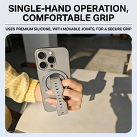 Support de téléphone magnétique en alliage d'aluminium TKT Premium, nouveau design 2026, aimants N52 améliorés, rotation à 360°, poignée pliable, béquille