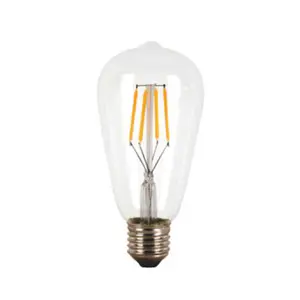 WELLUX 2700-3000K ampul E27 ışın açısı 320 4w led filament ampul st64 amber led filament lamba