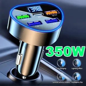 Cargador de Coche de 350W con USB Tipo C, Carga Súper Rápida en el Coche con Monitor de Voltaje LED para iPhone, Samsung, Huawei, Oneplus, Vivo, Oppo - Product Image 2