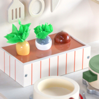 Nouveaux jouets de cuisine en bois pour filles d'âge préscolaire, ensemble de jeu de cuisine éducatif, jeu de simulation, valise de jeu DIY, jouets unisexes