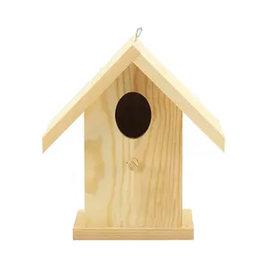 FSC&BSCI Outdoor wooden Hanging Birdhouse for Mockingbirds, Hummingbirds, Parrots, Blue Tits Outdoor Wild Bird Nesting Boxes