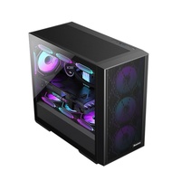 Boîtier d'ordinateur de bureau Cross-border Dark Night Hunter 360M en acier laminé à froid refroidi par eau, panoramique, latéral transparent, USB, pour gaming