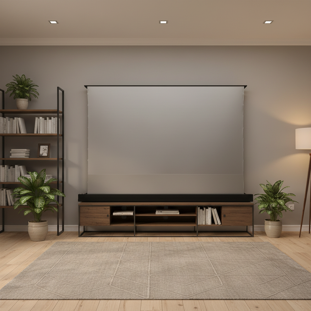 HEYU Auto Pull up Electric Tab Tension Projection Screen Fresnel ALR 120Inch Long Throw Projector Screens for Cinema & Office